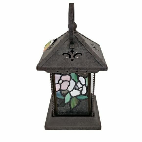 Hayes Other - Pansy Stained Glass Tabletop Latern